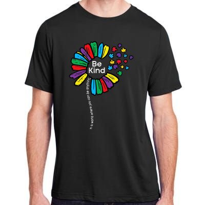 Be Kind Flower Puzzle ASD Autism Awareness Adult ChromaSoft Performance T-Shirt