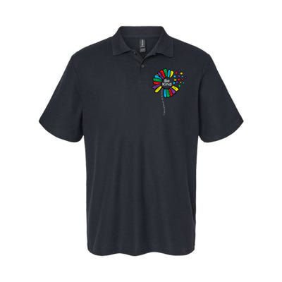 Be Kind Flower Puzzle ASD Autism Awareness Softstyle Adult Sport Polo