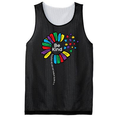 Be Kind Flower Puzzle ASD Autism Awareness Mesh Reversible Basketball Jersey Tank