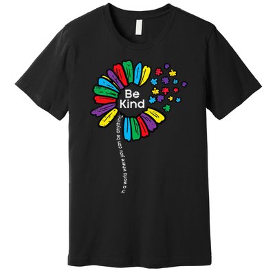 Be Kind Flower Puzzle ASD Autism Awareness Premium T-Shirt