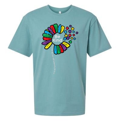 Be Kind Flower Puzzle ASD Autism Awareness Sueded Cloud Jersey T-Shirt