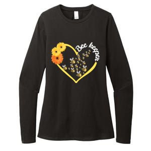 Bee Keeper -Flowers Heart Design- Female Bee Keeping Gift Womens CVC Long Sleeve Shirt