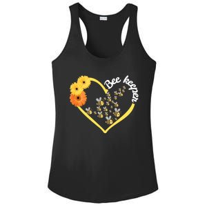 Bee Keeper -Flowers Heart Design- Female Bee Keeping Gift Ladies PosiCharge Competitor Racerback Tank