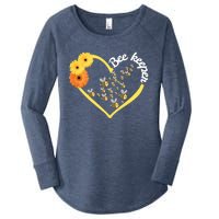 Bee Keeper -Flowers Heart Design- Female Bee Keeping Gift Women's Perfect Tri Tunic Long Sleeve Shirt