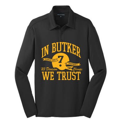 Butker Kc Football Silk Touch Performance Long Sleeve Polo