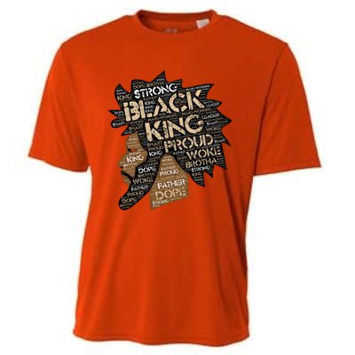 Black King / / Father Words In Hair Locs Afro Funny Gift Cooling Performance Crew T-Shirt