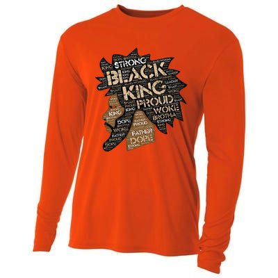 Black King / / Father Words In Hair Locs Afro Funny Gift Cooling Performance Long Sleeve Crew