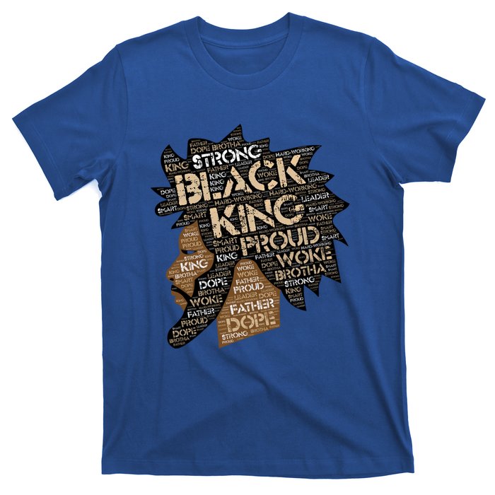 Black King / / Father Words In Hair Locs Afro Funny Gift T-Shirt