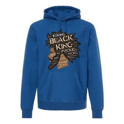 Black King / / Father Words In Hair Locs Afro Funny Gift Premium Hoodie