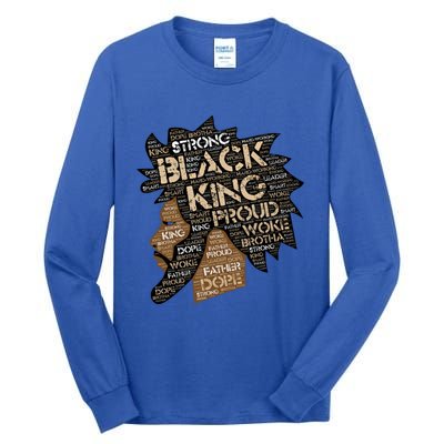 Black King / / Father Words In Hair Locs Afro Funny Gift Tall Long Sleeve T-Shirt