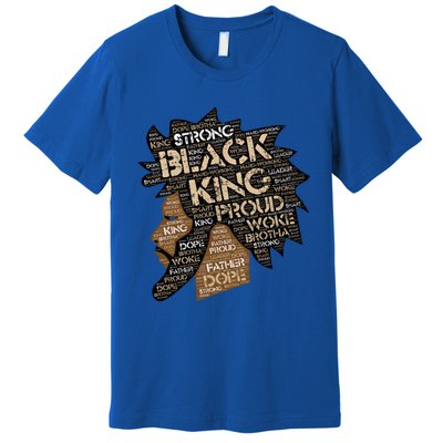 Black King / / Father Words In Hair Locs Afro Funny Gift Premium T-Shirt