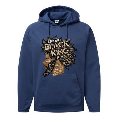 Black King / / Father Words In Hair Locs Afro Funny Gift Performance Fleece Hoodie