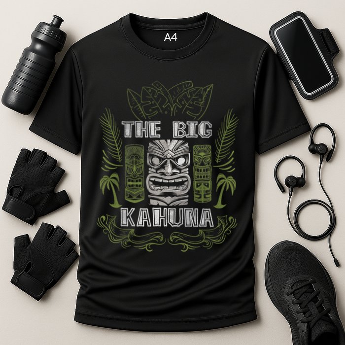 Big Kahuna Funny Hawaiian Luau Outfit Funny Luau Cooling Performance Crew T-Shirt