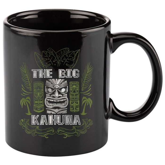 Big Kahuna Funny Hawaiian Luau Outfit Funny Luau 11oz C Handle Ceramic Mug