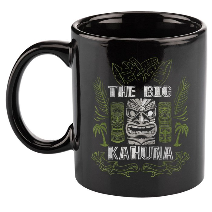 Big Kahuna Funny Hawaiian Luau Outfit Funny Luau 11oz C Handle Ceramic Mug