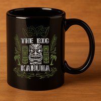 Big Kahuna Funny Hawaiian Luau Outfit Funny Luau 11oz C Handle Ceramic Mug