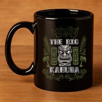 Big Kahuna Funny Hawaiian Luau Outfit Funny Luau 11oz C Handle Ceramic Mug