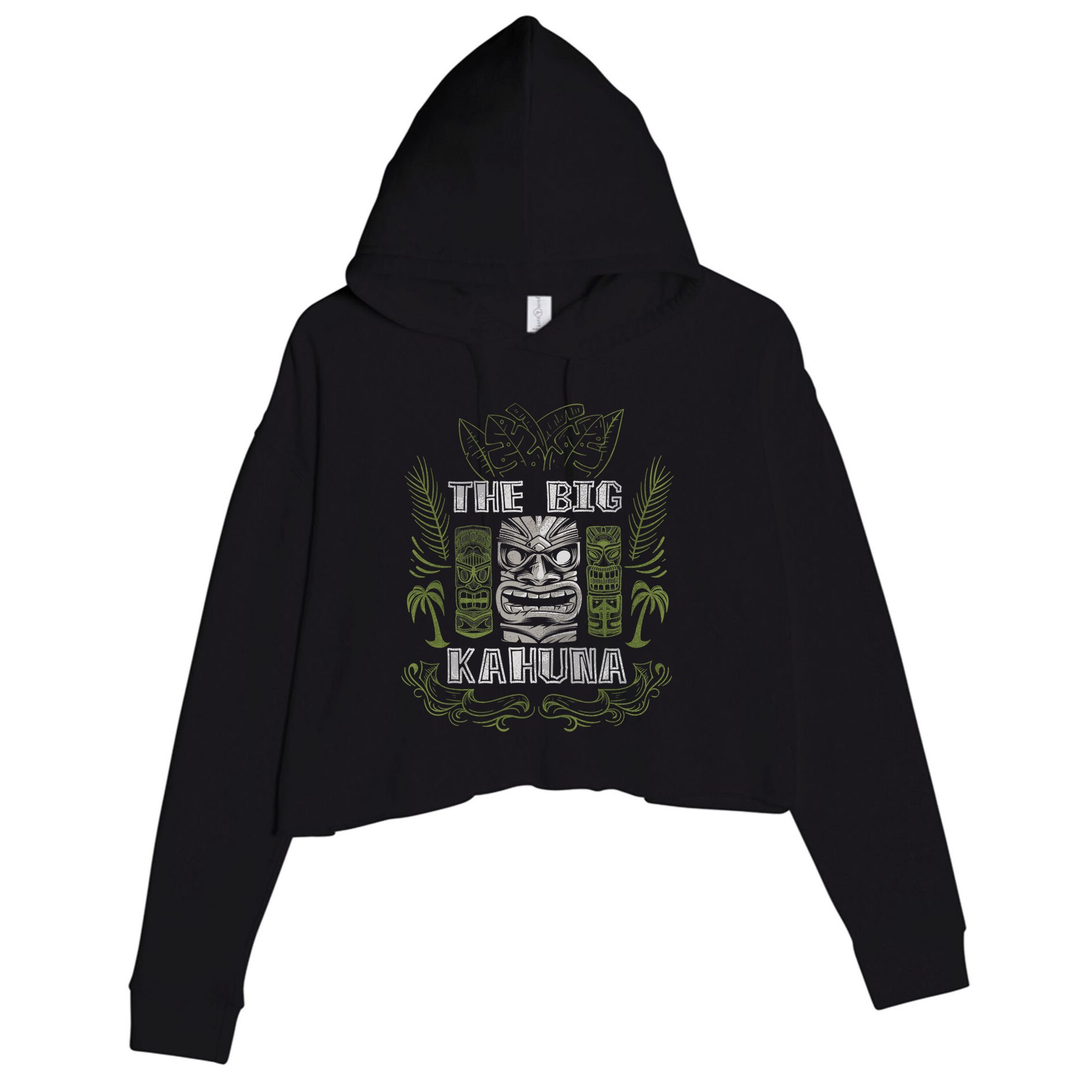 Big Kahuna Funny Hawaiian Luau Outfit Funny Luau Crop Fleece Hoodie