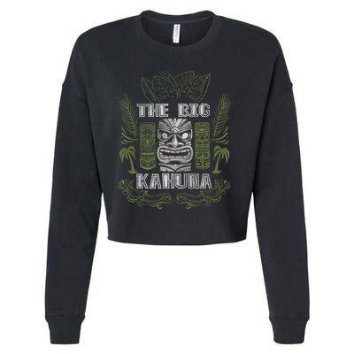 Big Kahuna Funny Hawaiian Luau Outfit Funny Luau Cropped Pullover Crew