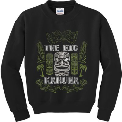 Big Kahuna Funny Hawaiian Luau Outfit Funny Luau Kids Sweatshirt