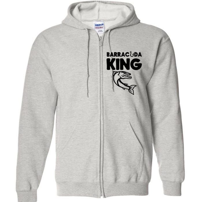 Barracuda King Funny Deep Sea Fishing Full Zip Hoodie