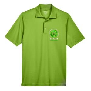 Be Kind Green Ribbon Sunflower Mental Health Awareness Gifts Men's Origin Performance Pique Polo