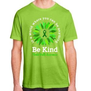 Be Kind Green Ribbon Sunflower Mental Health Awareness Gifts Adult ChromaSoft Performance T-Shirt