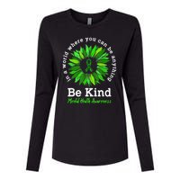 Be Kind Green Ribbon Sunflower Mental Health Awareness Gifts Womens Cotton Relaxed Long Sleeve T-Shirt