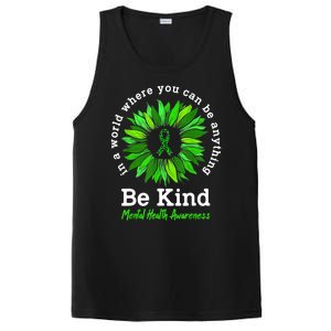 Be Kind Green Ribbon Sunflower Mental Health Awareness Gifts PosiCharge Competitor Tank