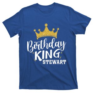 Birthday King Gold Crown Cute Gift Stewart Last Name Gift T-Shirt