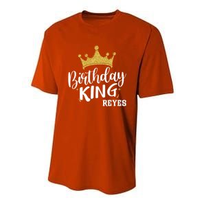 Birthday King Gold Crown Gift Reyes Last Name Gift Youth Performance Sprint T-Shirt