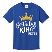 Birthday King Gold Crown Gift Reyes Last Name Gift Kids T-Shirt