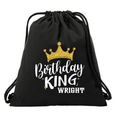 Birthday King Gold Crown Great Gift Wright Last Name Meaningful Gift Drawstring Bag