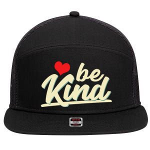 Be Kind Graphic Cute Gift 7 Panel Mesh Trucker Snapback Hat