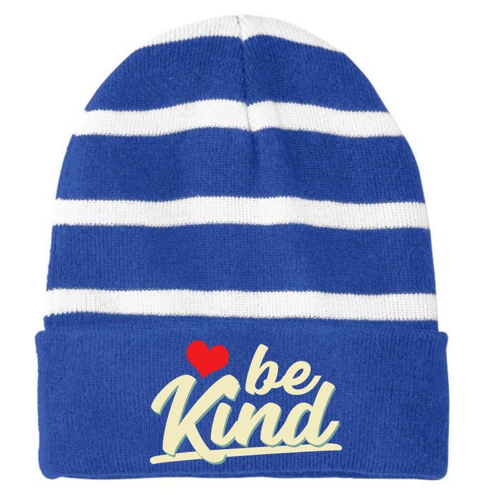 Be Kind Graphic Cute Gift Striped Beanie with Solid Band