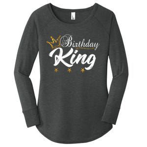 Birthday King Gold Crown For Boy And Women's Perfect Tri Tunic Long Sleeve Shirt