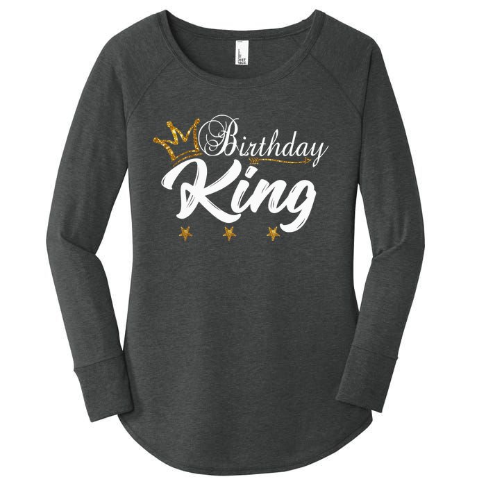 Birthday King Gold Crown For Boy And Women's Perfect Tri Tunic Long Sleeve Shirt