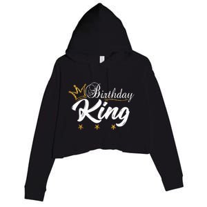 Birthday King Gold Crown For Boy And Crop Fleece Hoodie