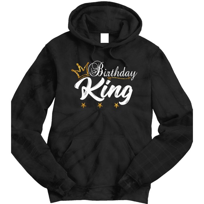 Birthday King Gold Crown For Boy And Tie Dye Hoodie