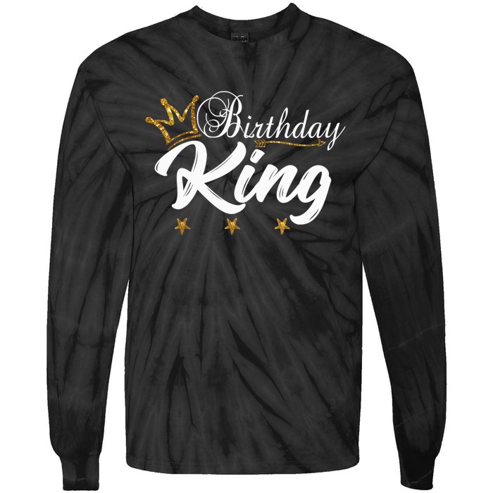 Birthday King Gold Crown For Boy And Tie-Dye Long Sleeve Shirt