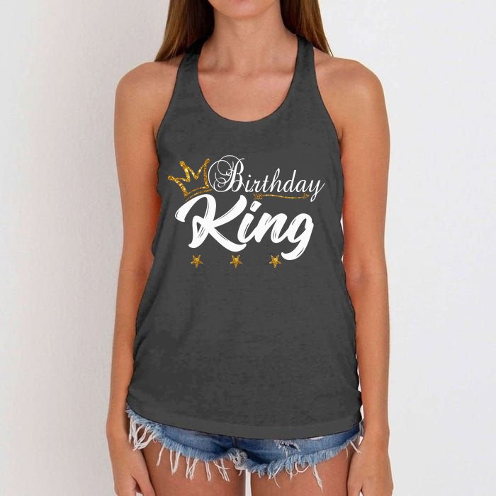 Birthday King Gold Crown For Boy And Women's Knotted Racerback Tank