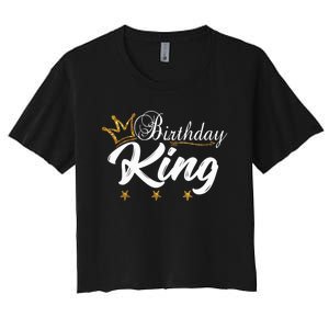 Birthday King Gold Crown For Boy And Women's Crop Top Tee