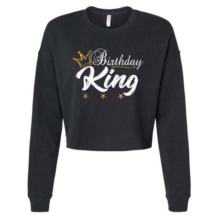 Birthday King Gold Crown For Boy And Cropped Pullover Crew