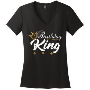 Birthday King Gold Crown For Boy And Women's V-Neck T-Shirt