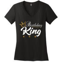 Birthday King Gold Crown For Boy And Women's V-Neck T-Shirt