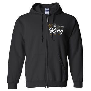 Birthday King Gold Crown For Boy And Full Zip Hoodie