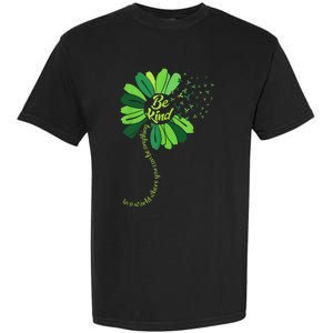 Be Kind Green Ribbon Sunflower Mental Health Awareness Gifts Garment-Dyed Heavyweight T-Shirt