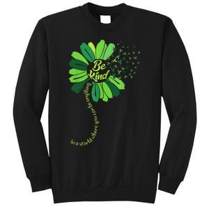 Be Kind Green Ribbon Sunflower Mental Health Awareness Gifts Sweatshirt