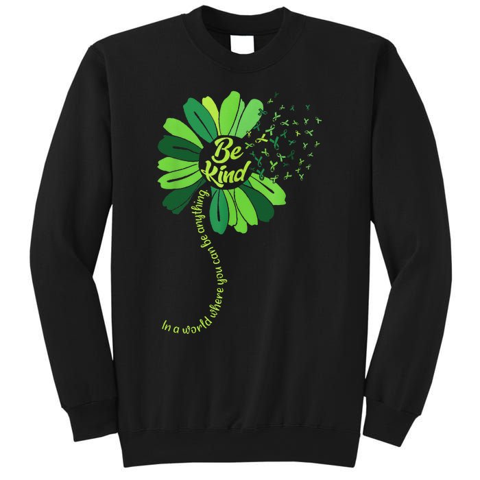 Be Kind Green Ribbon Sunflower Mental Health Awareness Gifts Sweatshirt