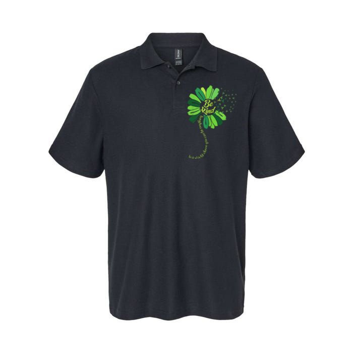 Be Kind Green Ribbon Sunflower Mental Health Awareness Gifts Softstyle Adult Sport Polo